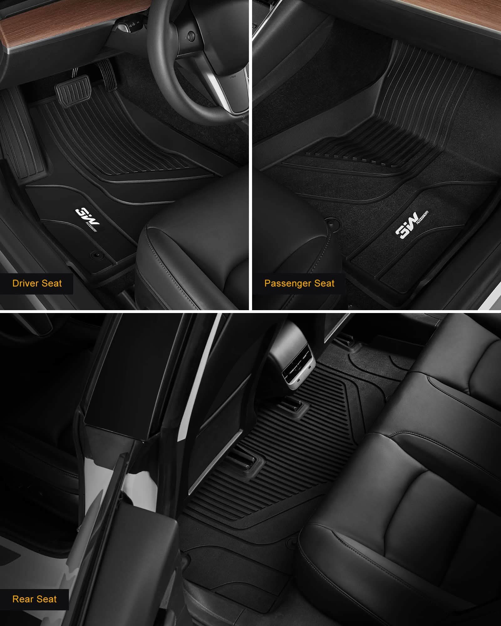 3W Tesla Model 3 2021-2022 Custom Floor Mats & Trunk Mats TPE Material & All-Weather Protection - Image 4