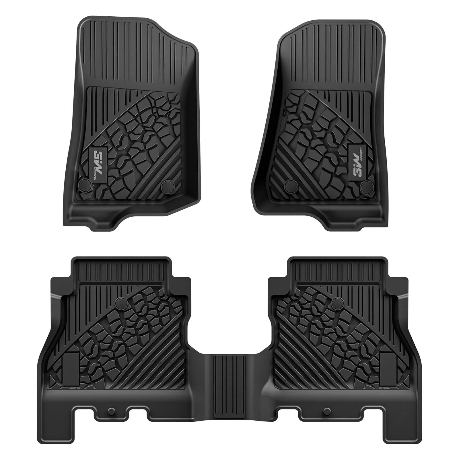 3W Jeep Wrangler JL (Non JK or 4XE) 2018-2023 Custom Floor Mats / Trunk Mat TPE Material & All-Weather Protection - Image 5