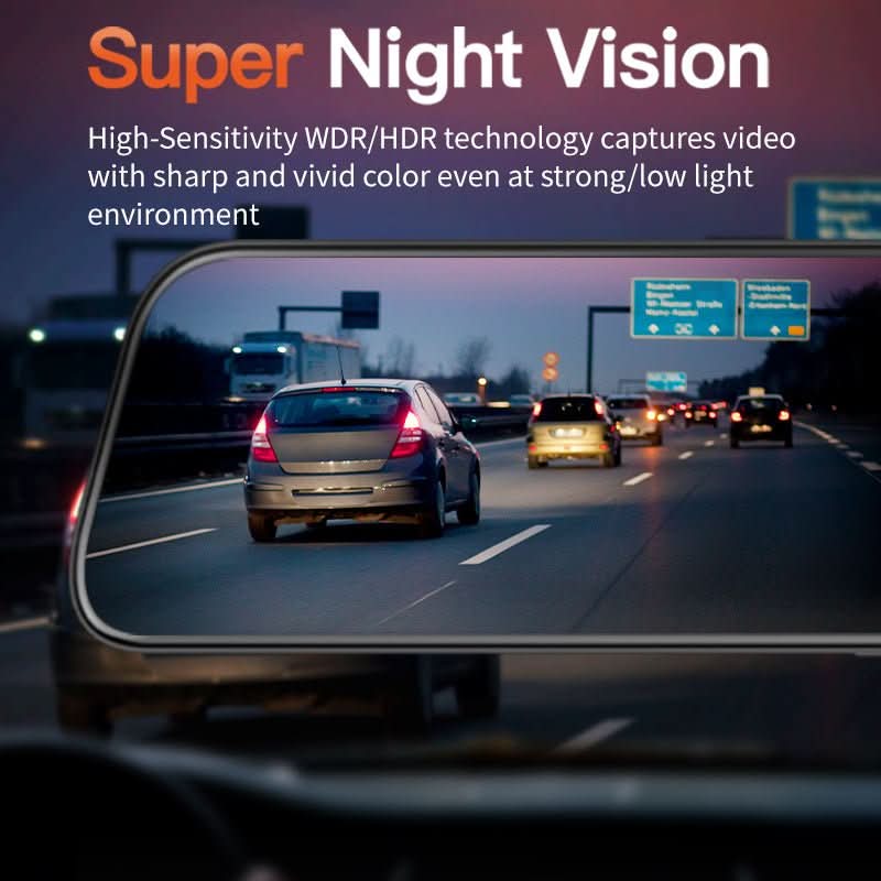WOLFBOX G840S 12″ 4K Mirror Dash Cam 2160P Full HD Smart Rear View Camera Mirror Dash Cam - Image 3