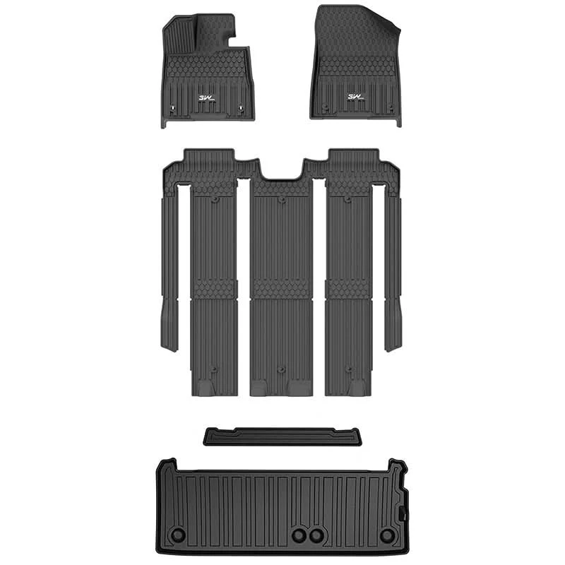 3W Toyota Sienna 7 Seat 2021-2023 Custom Floor Mats / Trunk Mat TPE Material & All-Weather Protection - Image 7