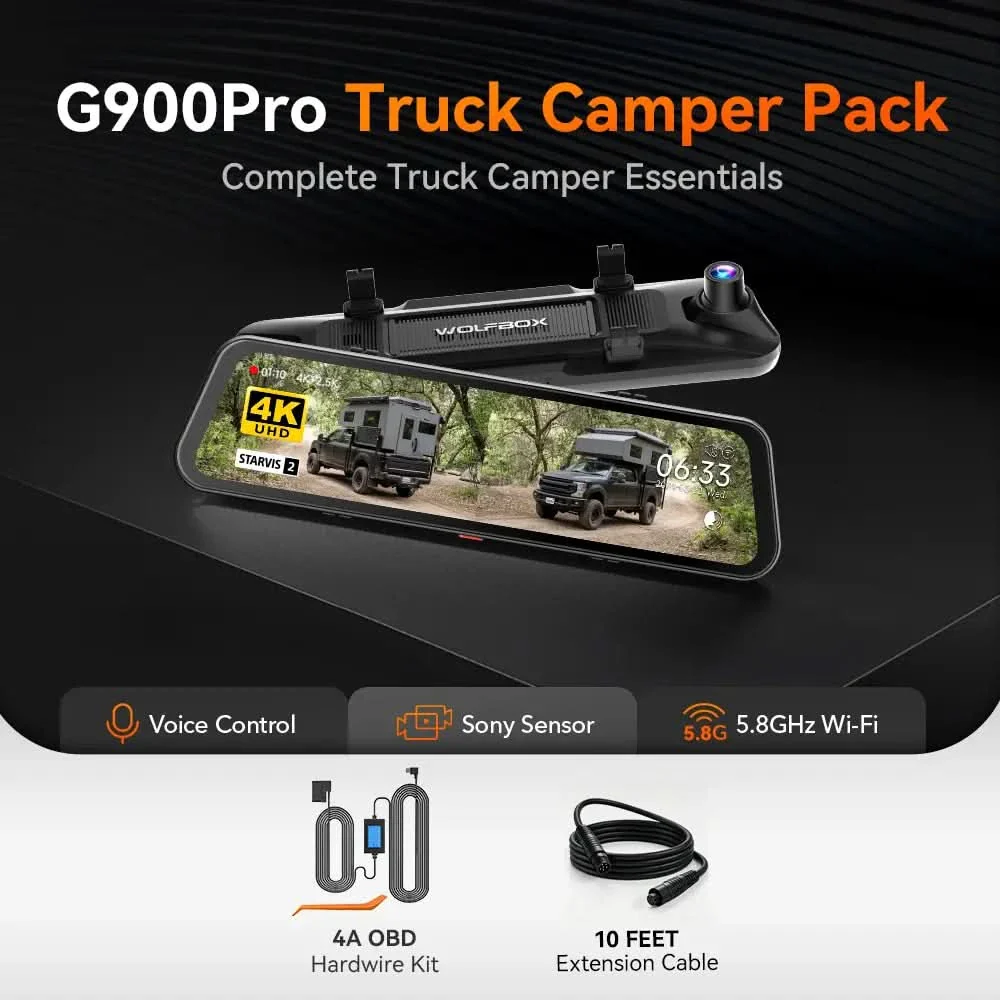 WOLFBOX G900Pro 12MP WiFi Touch Screen Rear View Mirror Dash Cam Smart Mirror with Exclusive 30-Month Warranty - Image 13
