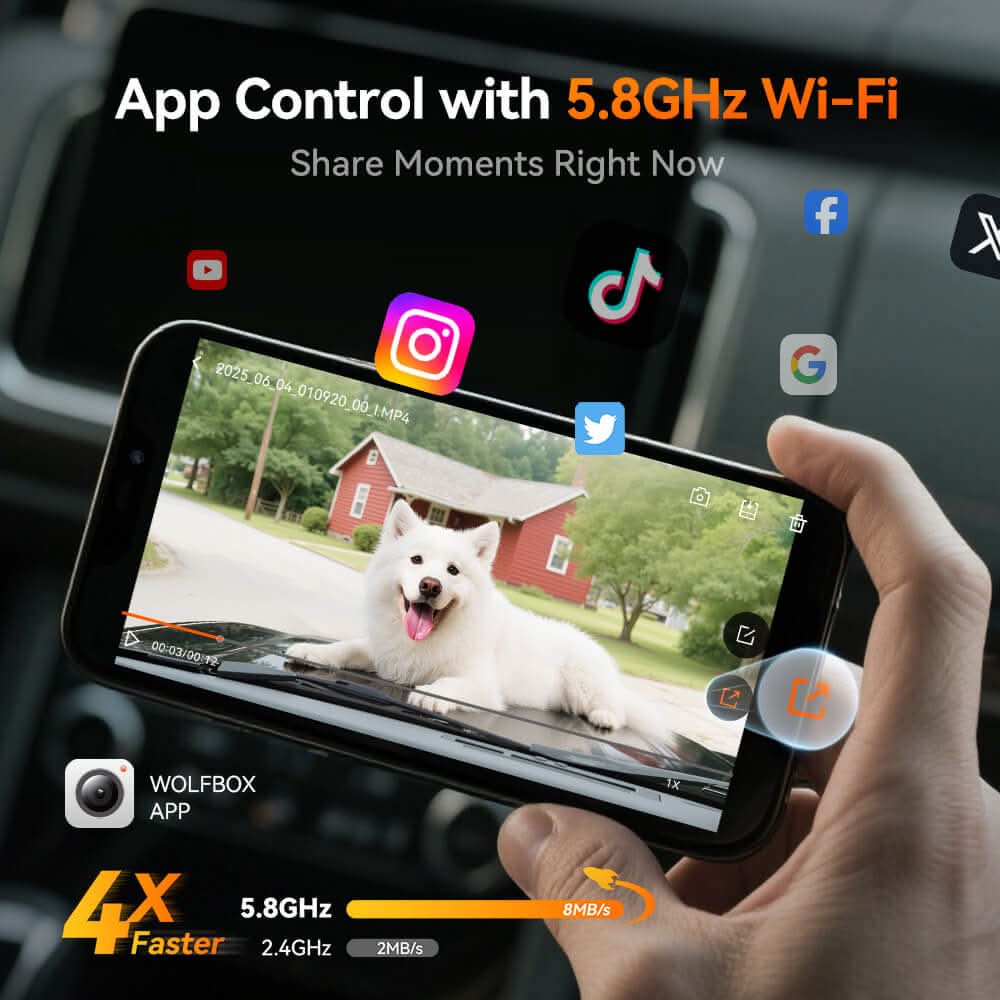 WOLFBOX G900Pro 12MP WiFi Touch Screen Rear View Mirror Dash Cam Smart Mirror with Exclusive 30-Month Warranty - Image 4