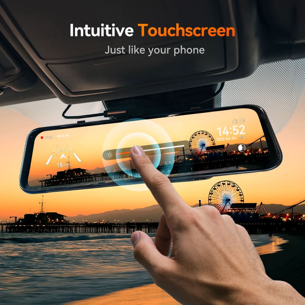 WOLFBOX G900Pro 12MP WiFi Touch Screen Rear View Mirror Dash Cam Smart Mirror with Exclusive 30-Month Warranty - Image 6