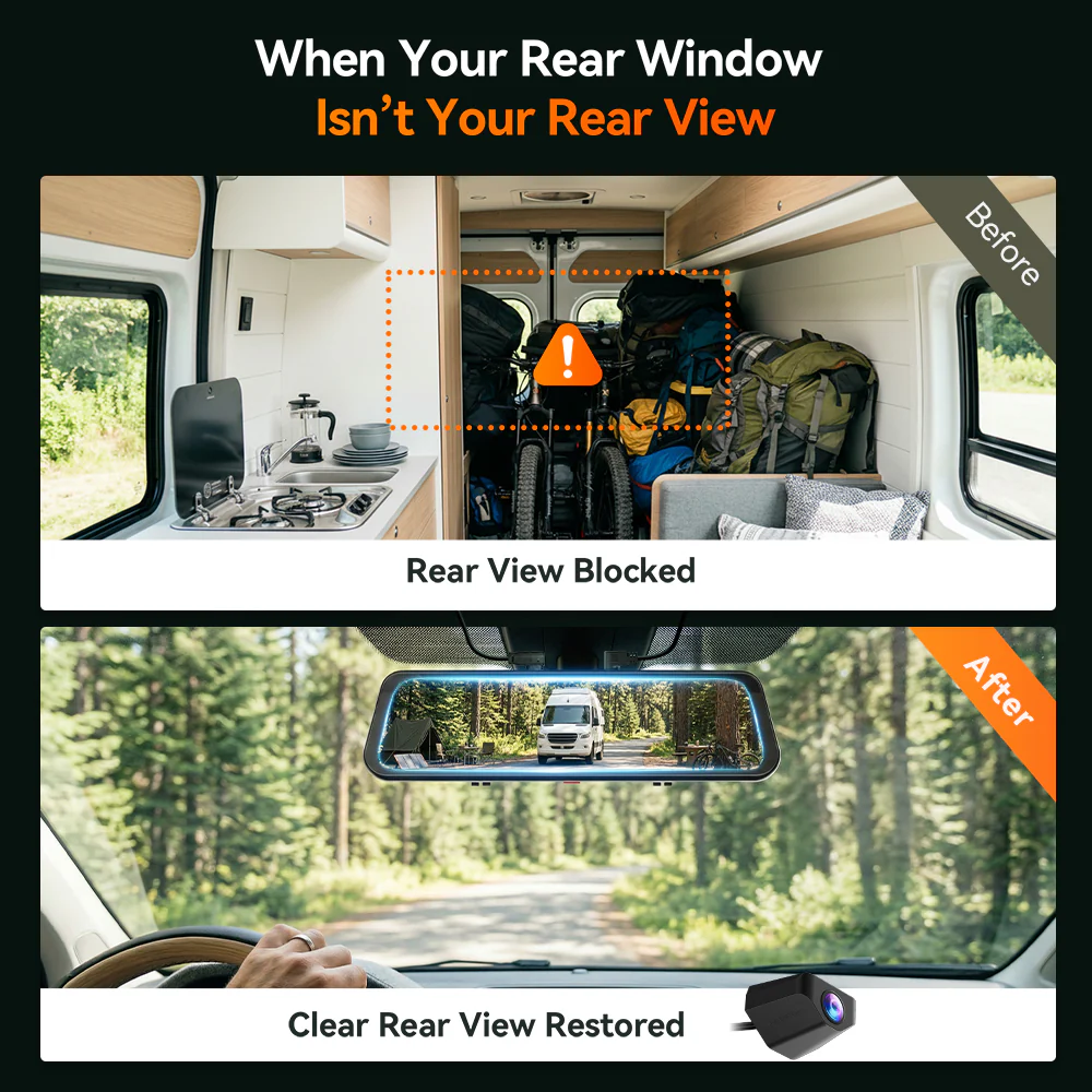 WOLFBOX G900Pro 12MP WiFi Touch Screen Rear View Mirror Dash Cam Smart Mirror with Exclusive 30-Month Warranty - Image 8