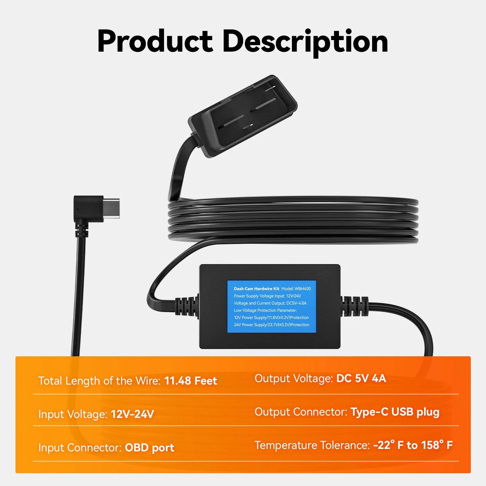 WOLFBOX Dashcam Multifunctional Hardwire Kit for G900TriPro - Image 3