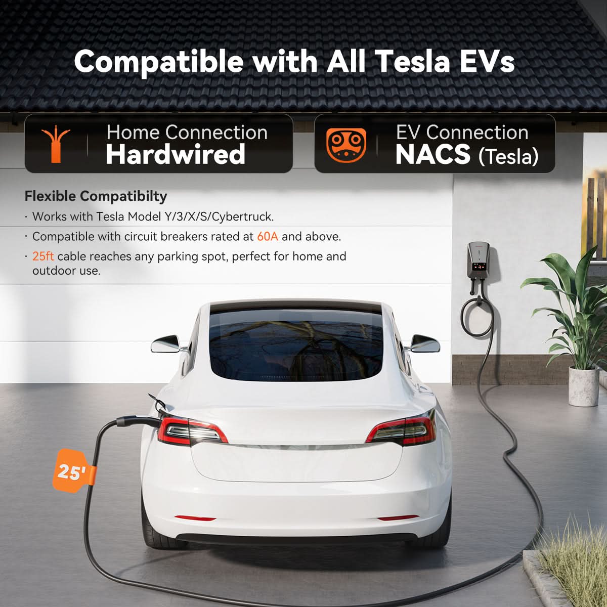 WOLFBOX WiFi Level 2 Electric Car EV Charger 25ft Cable Charging Station - Image 4