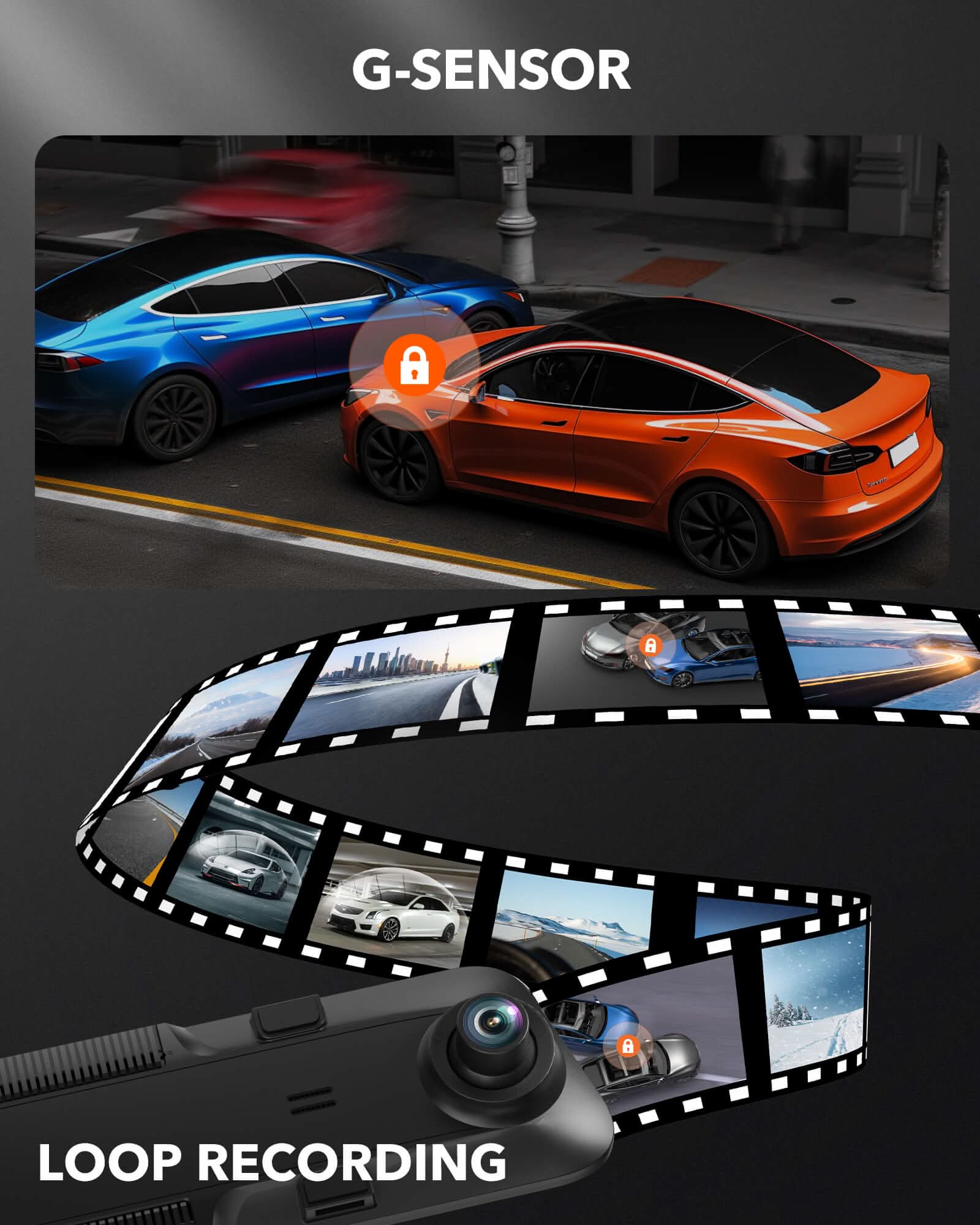WOLFBOX G840H Wi-Fi Rear View Mirror Dash Cam - Image 9