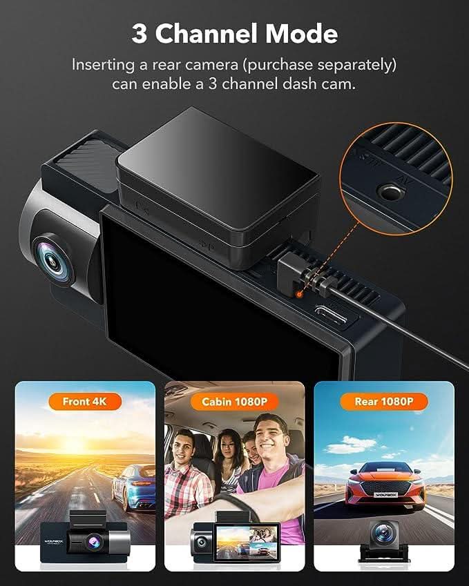 WOLFBOX i17 4K+2.5K 5G WiFi Super IR Night Vision Dash Cam - Image 6