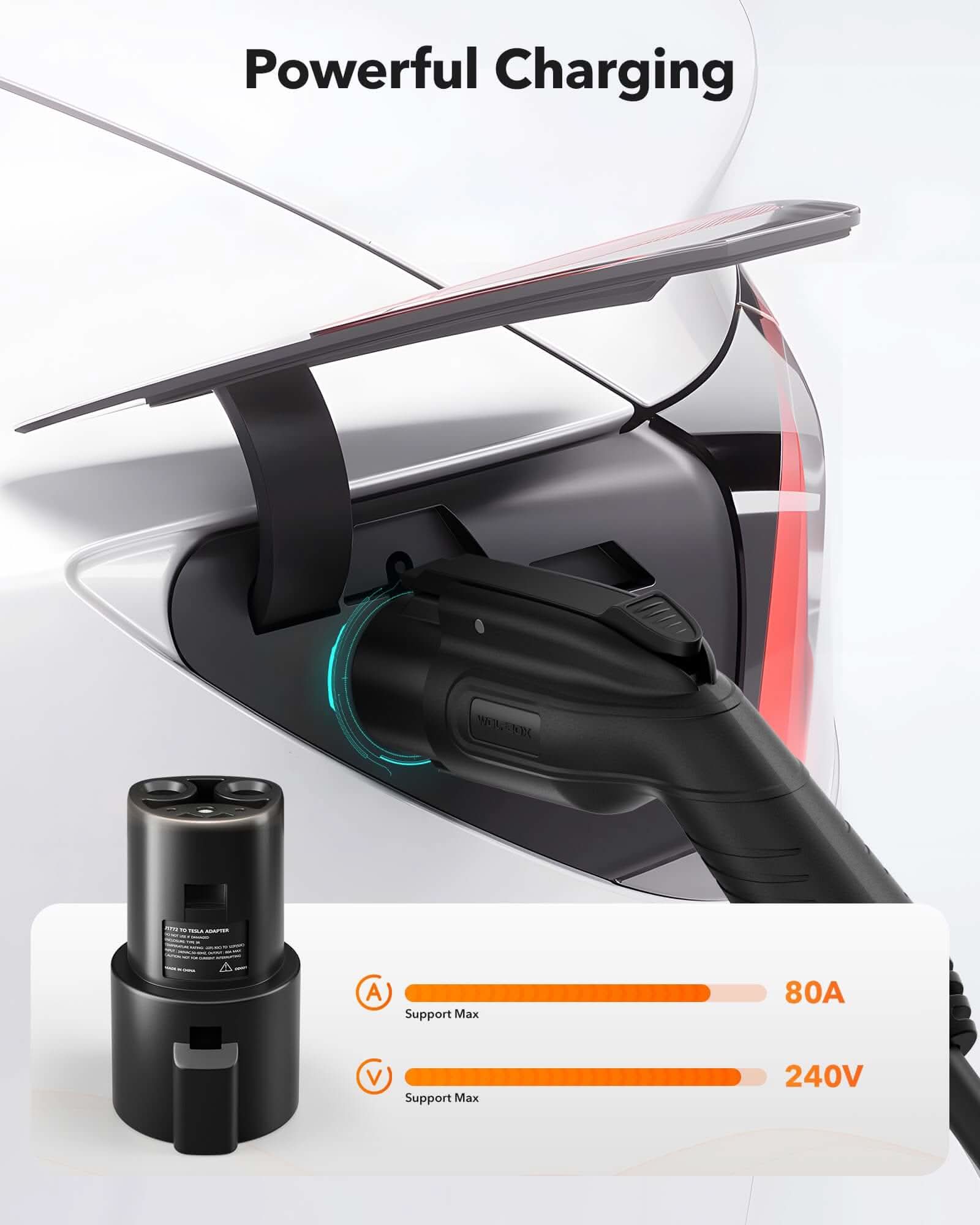 WOLFBOX J1772 to Tesla Charger Adapter - Image 3