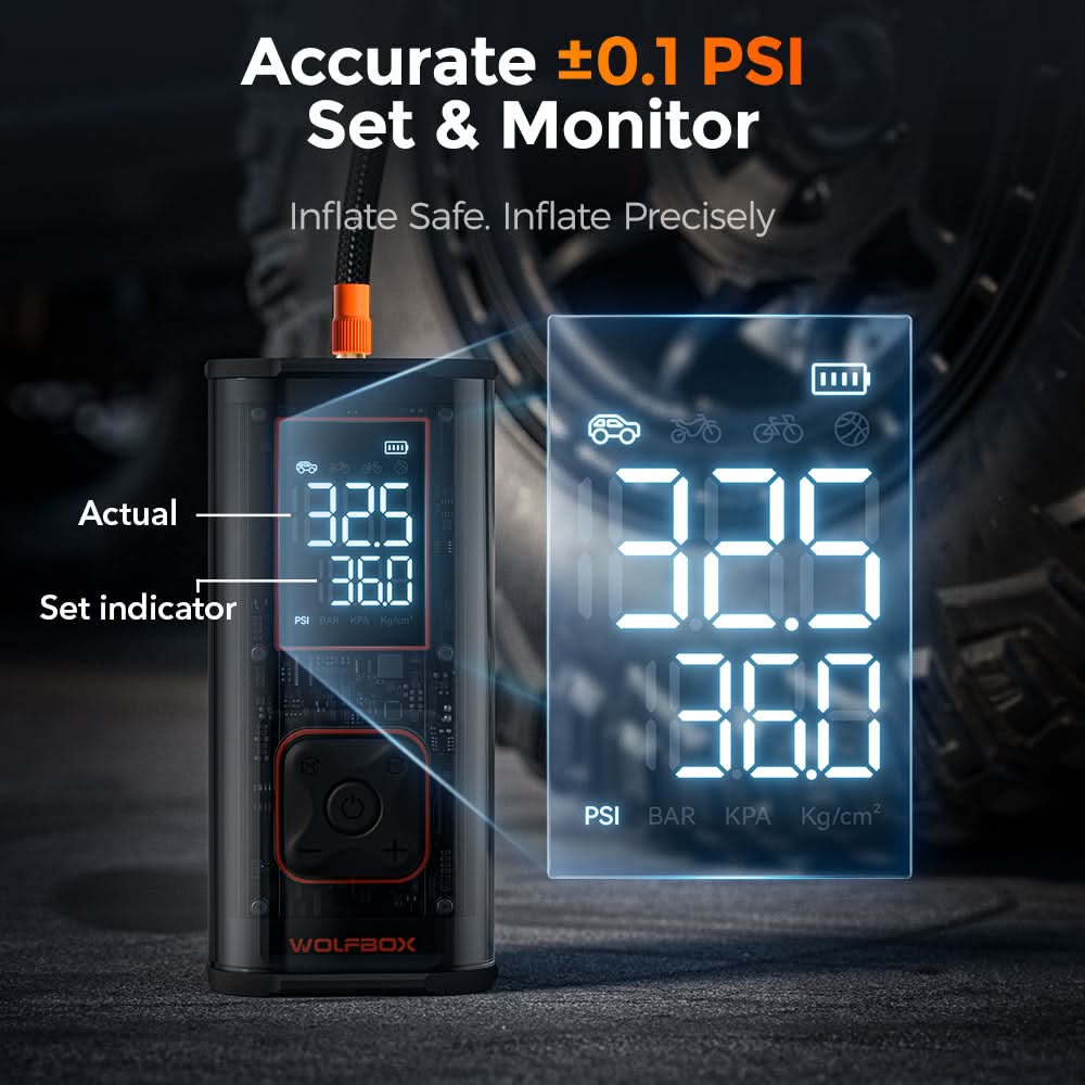 WOLFBOX MegaFlow24 Pro Portable Tire Inflator & Deflators - Image 9