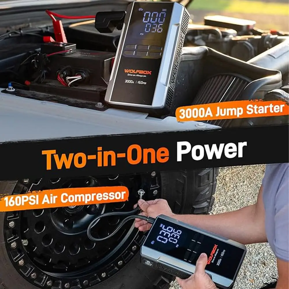 Wolfbox MegaVolt 24Air/16Air Jump Starter with Air Compressor - Image 4