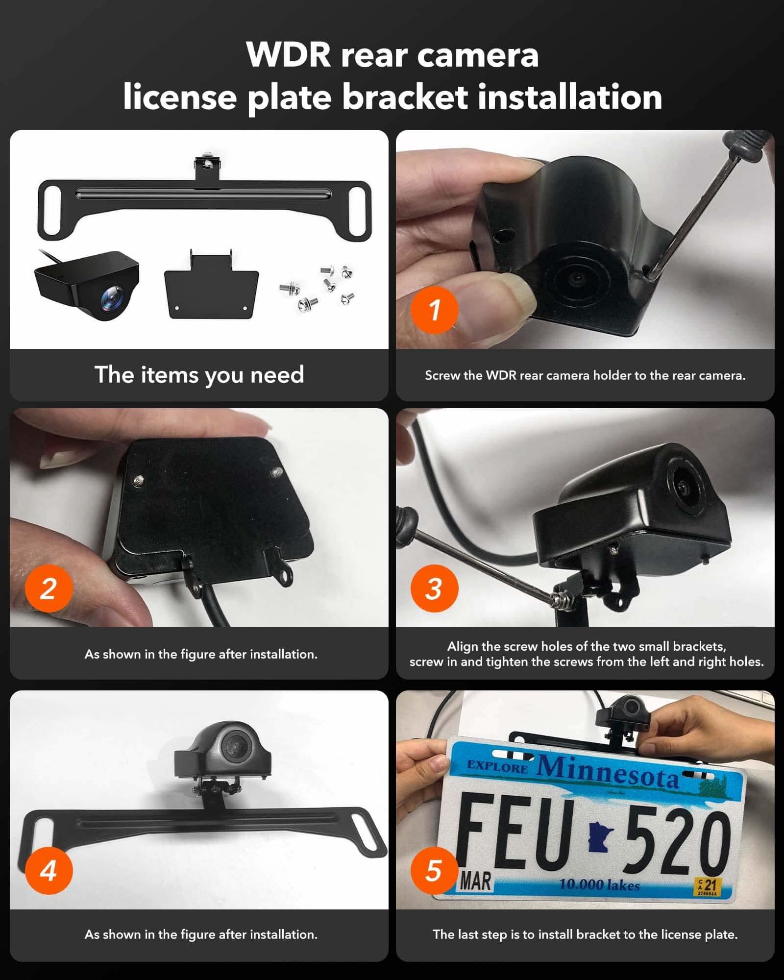 WOLFBOX Reverse Camera Plate Bracket for Easier Rear Cam Installation - Image 3
