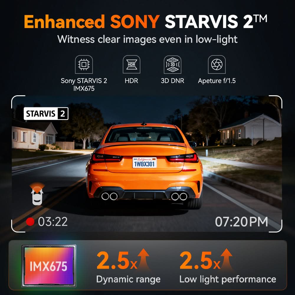 WOLFBOX X3 2.5K 60FPS STARVIS 2 IMX675 with ADAS  Mini Dash Cam - Image 4