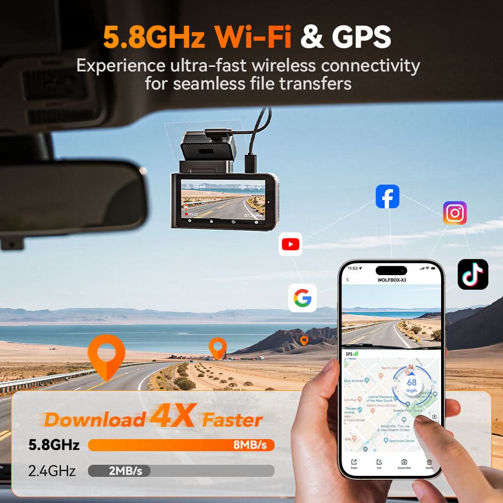WOLFBOX X3 2.5K 60FPS STARVIS 2 IMX675 with ADAS  Mini Dash Cam - Image 5
