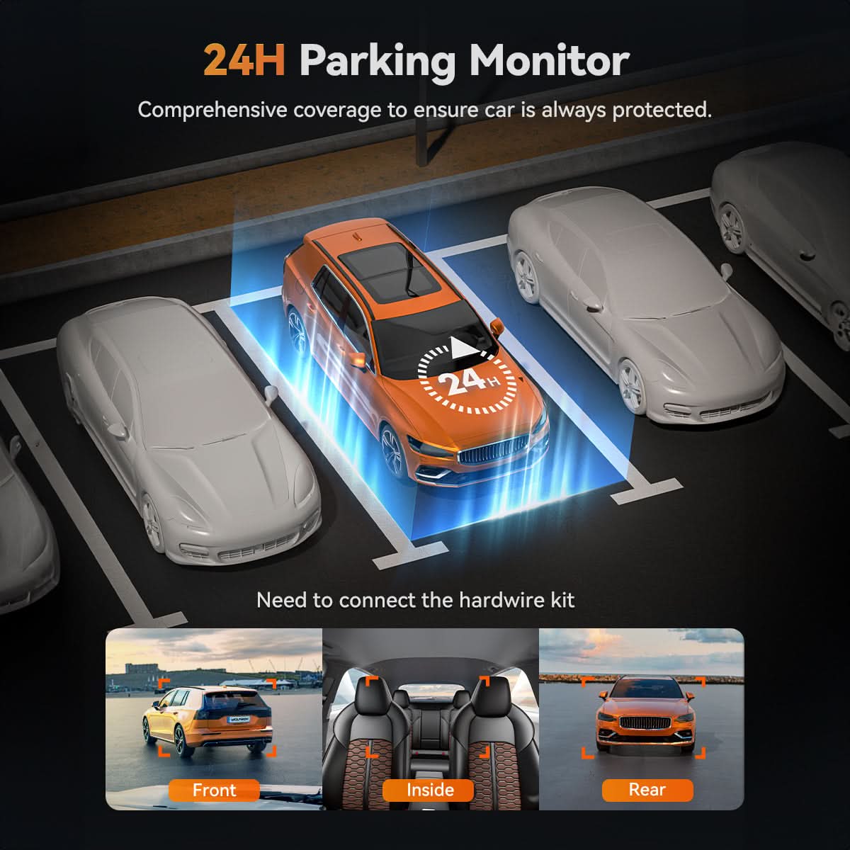 WOLFBOX X5 3 Channel Touchscreen WiFi Mini Dash Camera - Image 7
