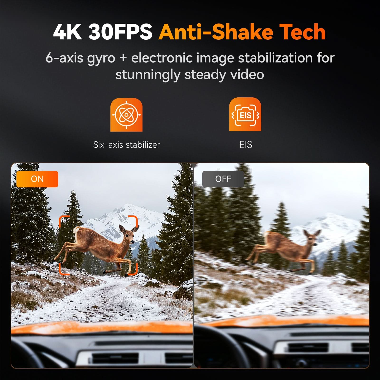 Wolfbox X5 Duo 4K+2.5K STARVIS 2 IMX678 Front and Rear MIni Dash Cam - Image 9